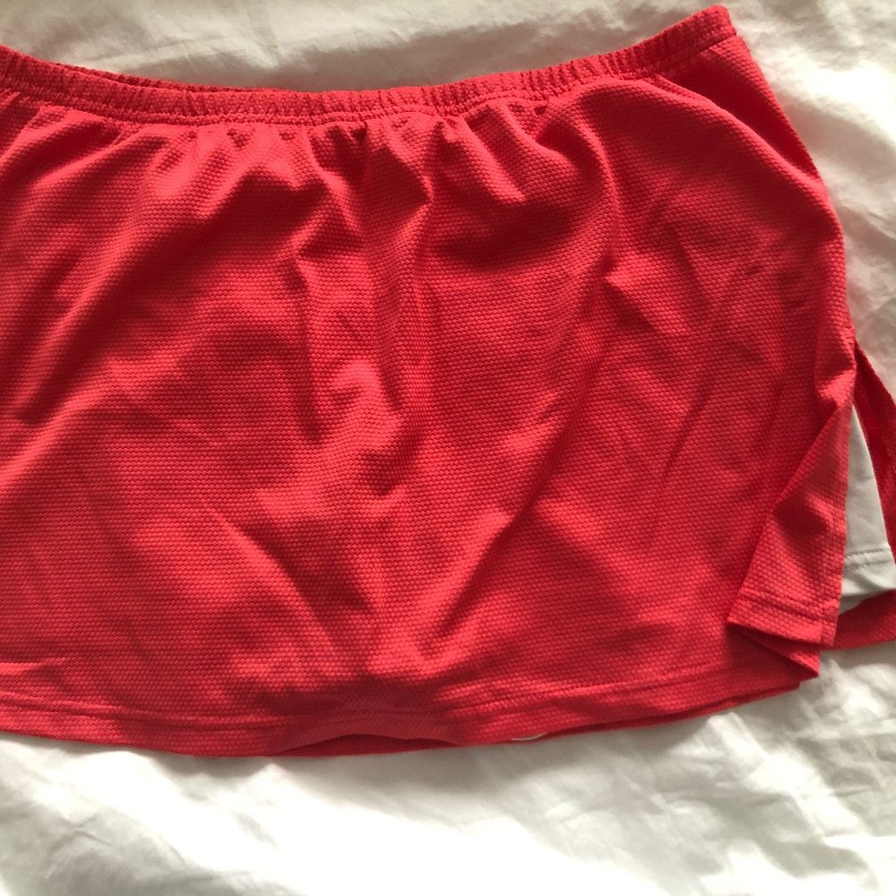 Red Tennis Skirt with Built in Shorts